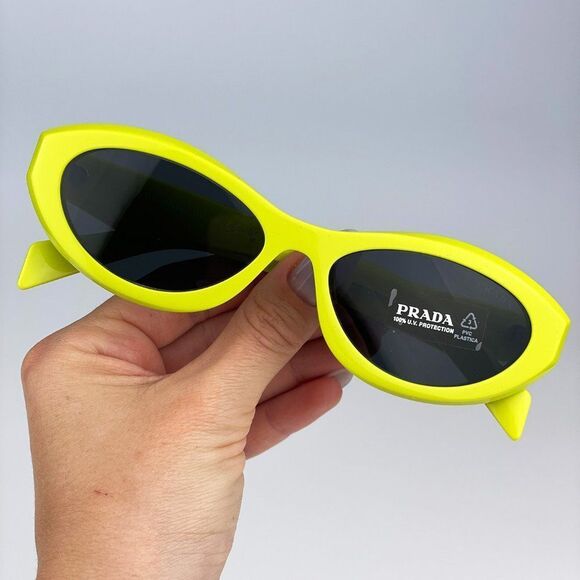 Prada PR26ZS 13L08Z Sunglasses Cedar Dark Grey Oval Women - Picture 7 of 14